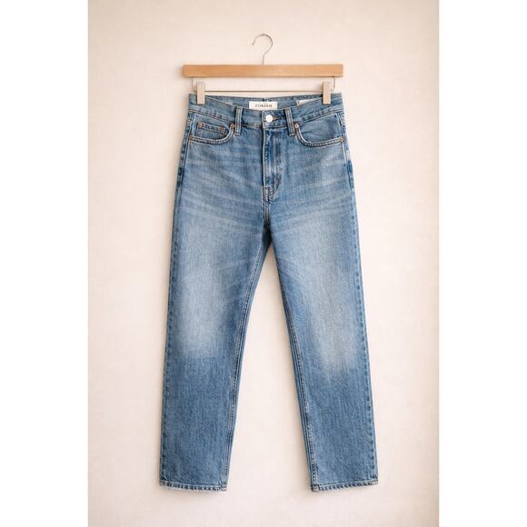 Denim Forum Denim - Denim Forum The ‘80s Stovepipe Hi Straight Jean 27 Blue Organic Cotton High Rise